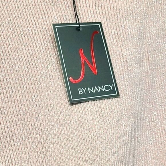 Nancy Pink Dust Sparkle Sweater Size Extra Large Bow NEW - Picture 8 of 9